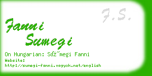 fanni sumegi business card